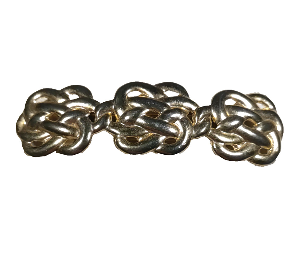 Sailors Knot Hair Barrette Tension Clip Heavy Duty Gold Tone Beach Sailing Ocean